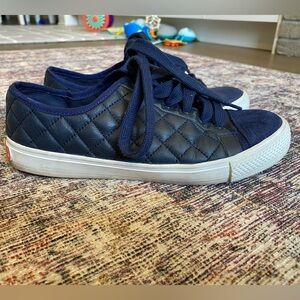 Tory Burch Leather Lace-up Quilted Sneakers